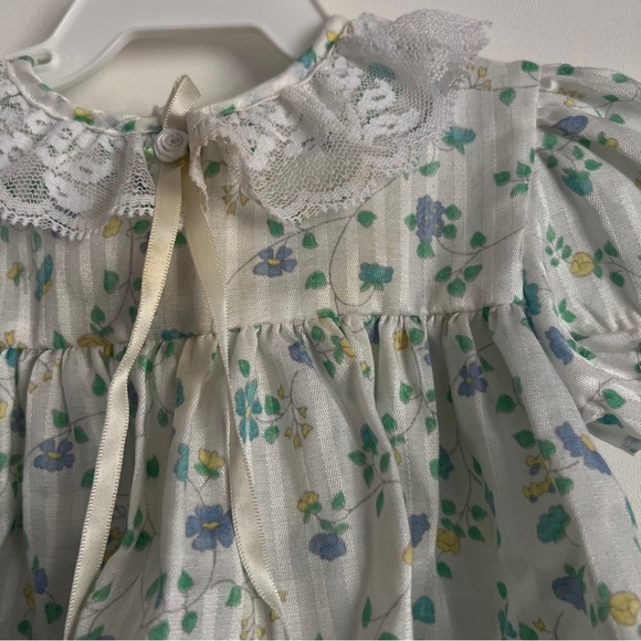 Vintage 1980s Cutest One Baby Girl Floral Dress with Lace Trim-Size 12 Months - Picture 2 of 6